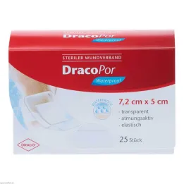 DracoPor vodootporna obloga za rane 5x7,2 cm sterilna, 25 kom