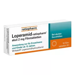 LOPERAMID-ratiopharm akut 2 mg filmom obložene tablete, 10 kom