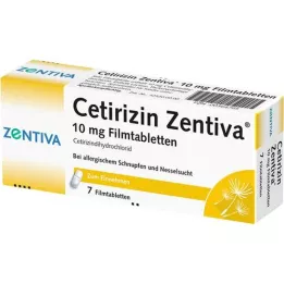 CETIRIZIN Zentiva 10 mg tablete prekrivenih filmom, 7 sati