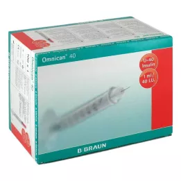 OMNICAN Inzulinska štrcaljka 1 ml U40 s kanilom 0,30x8 mm jednostruka, 100X1 kom