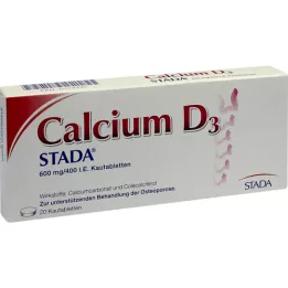 CALCIUM D3 STADA 600 mg/400, tj. Tablete za žvakanje, 20 sati
