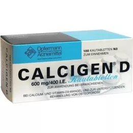 CALCIGEN D 600 mg/400, tj. Tablete za žvakanje, 100 ST