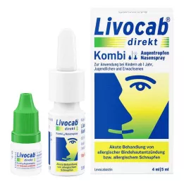 LIVOCAB direct combo 4 ml kapi za oči + 5 ml sprej za nos, 1 pak