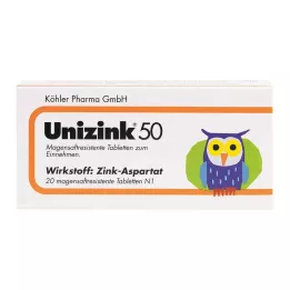 UNIZINK 50 gastrorezistentnih tableta, 20 kom