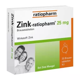 ZINK-RATIOPHARM 25 mg šumeće tablete, 20 kom