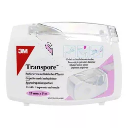 TRANSPORE 2,5 cmx5 m flaster na dispenzeru, 1 kom