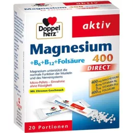 DOPPELHERZ Magnezij+B vitamini DIRECT pelete, 20 ST