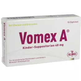 VOMEX Dječji čepići za 40 mg, 10 sati