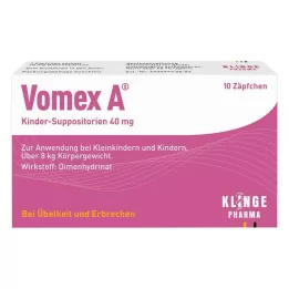 VOMEX Dječji čepići za 40 mg, 10 sati