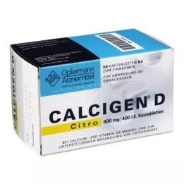 CALCIGEN D Citro 600 mg/400 I.E. tablete za žvakanje, 50 kom