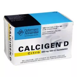 CALCIGEN D Citro 600 mg/400 I.E. tablete za žvakanje, 100 kom