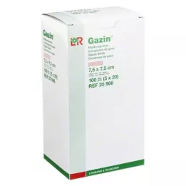 GAZIN Gaza komp.7,5x7,5 cm sterilna 12-slojna, 5X20 kom