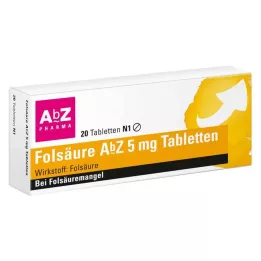 FOLSÄURE AbZ 5 mg tablete, 20 kom