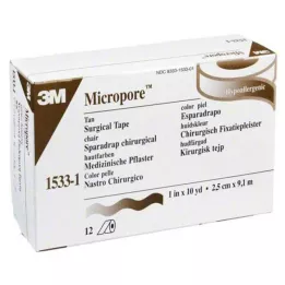 MICROPORE Flaster od flisa 2,5 cm x 9,1 m koža 1533-1, 12 komada