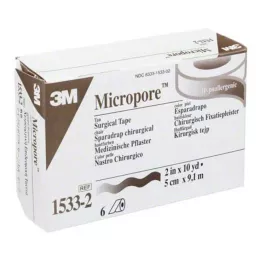 MICROPORE Flaster od flisa 5 cm x 9,1 m koža 1533-2, 6 komada
