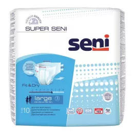 SUPER SENI Hlače za inkontinenciju za odrasle veličine 3 L, 10 komada