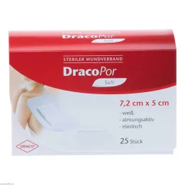 DracoPor Soft bijeli povoj za rane 7,2x5 cm sterilan, 25 kom