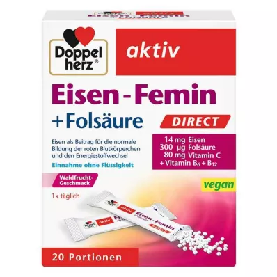 DOPPELHERZ Željezo-Femin DIRECT Peleti, 20 kom