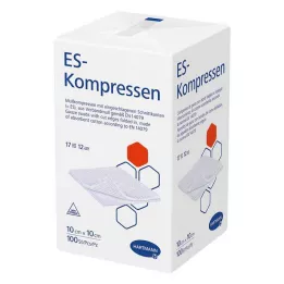 ES-KOMPRESSEN nesterilni 10x10 cm 12 putnih, 100 kom
