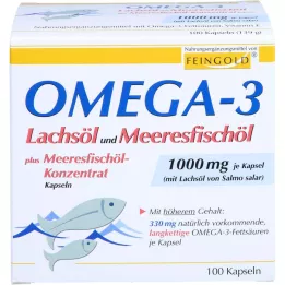 OMEGA-3 LACHSÖL i kapsule morske ribljeg ulja, 100 ST