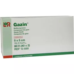 GAZIN Gaza komp.5x5 cm sterilna 12-slojna, 40X2 kom