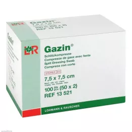 GAZIN Prorezne komprese 7,5x7,5 cm sterilne 8 slojeva, 50X2 kom