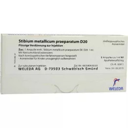 STIBIUM METALLICUM PRAEPARATUM D 20 ampula, 8X1 ml