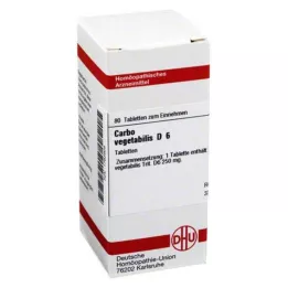 CARBO VEGETABILIS D 6 tableta, 80 kom
