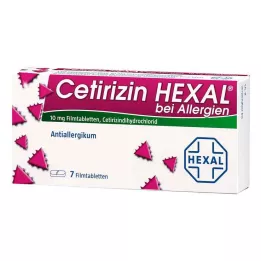 CETIRIZIN HEXAL Filmom obložene tablete za alergije, 7 kom