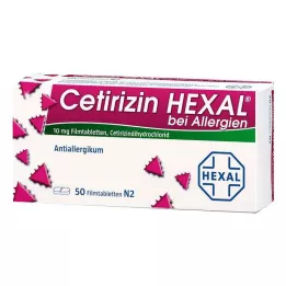 CETIRIZIN HEXAL Filmom obložene tablete za alergije, 50 kom