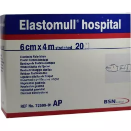 ELASTOMULL bolnički 6 cmx4 m elastični fiksacijski zavoj bijeli, 20 kom