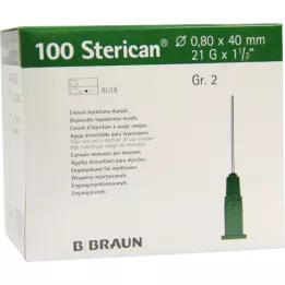 STERICAN Kanile Luer-Lok 0,80x40 mm veličina 2 zelena, 100 kom
