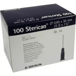 STERICAN Cannulas luer-lok 0,60x30 mm gr. 14 plava, 100 ST