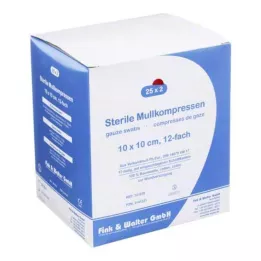 MULLKOMPRESSEN 10x10 cm sterilni 12-struki, 25X2 kom