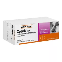 CETIRIZIN-ratiopharm za alergije 10 mg filmom obložene tablete, 100 kom