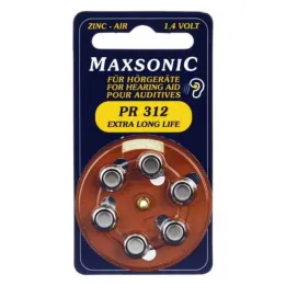 Baterije za slušne aparate Maxsonic PR312, 6 kom