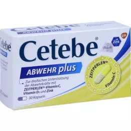 CETEBE ABWEHR Plus vitamin C+vitamin D3+cink kape., 30 ST