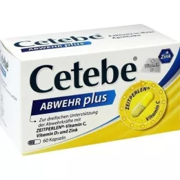CETEBE ABWEHR Plus vitamin C+vitamin D3+cink kape., 60 ST