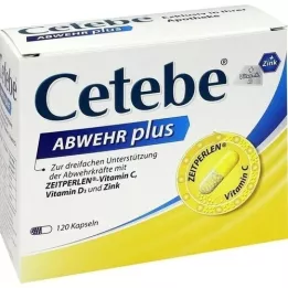 CETEBE ABWEHR Plus vitamin C+vitamin D3+cink kape., 120 ST