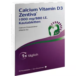 CALCIUM VITAMIN D3 Zentiva 1000 mg/880 IU Kautab, 48 kom