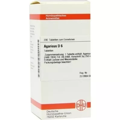 AGARICUS D 6 tablete, 200 ST