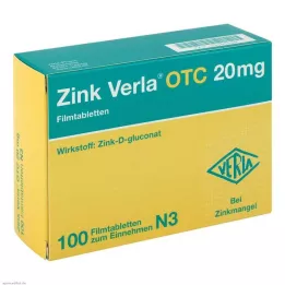 ZINK VERLA OTC 20 mg filmom obložene tablete, 100 kom