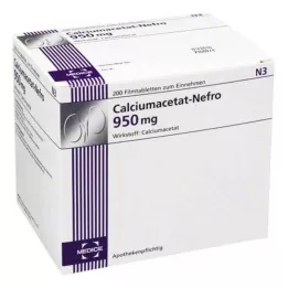 CALCIUMACETAT NEFRO 950 mg filmom obložene tablete, 200 kom