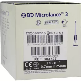BD MICROLANCE Kanila 22 G 1 0,7x25 mm, 100 kom