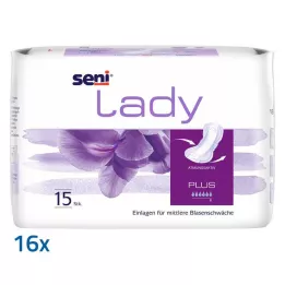 SENI Lady Incontinence Insert Plus, 16x15 ST