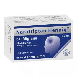 NARATRIPTAN Hennig for Migrene 2,5 mg filmom obložene tablete, 2 kom
