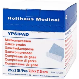 MULLKOMPRESSEN Ypsipad 7,5x7,5 cm sterilni 8-slojni, 25X2 kom