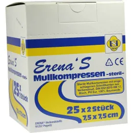 Erena Sterilna kompresa od gaze 7,5x7, 25x2 kom