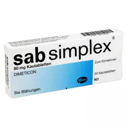 SAB simplex tablete za žvakanje, 20 kom