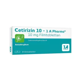 CETIRIZIN 10-1A Pharma filmom obložene tablete, 7 kom